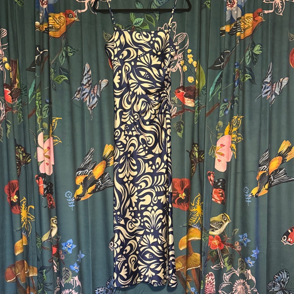 House of Harlow 1960 Navy and Cream Maxi Dress